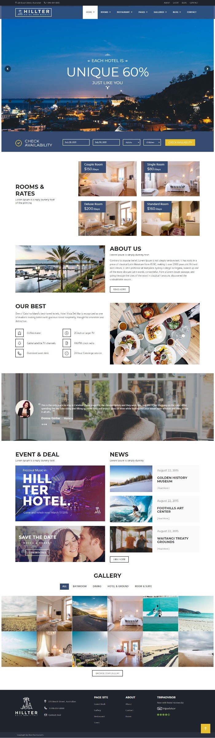 Mẫu Website Khách Sạn -Hotels Hilter