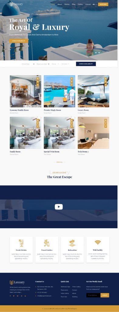 Mẫu Website Khách Sạn -Hotels Laxuary