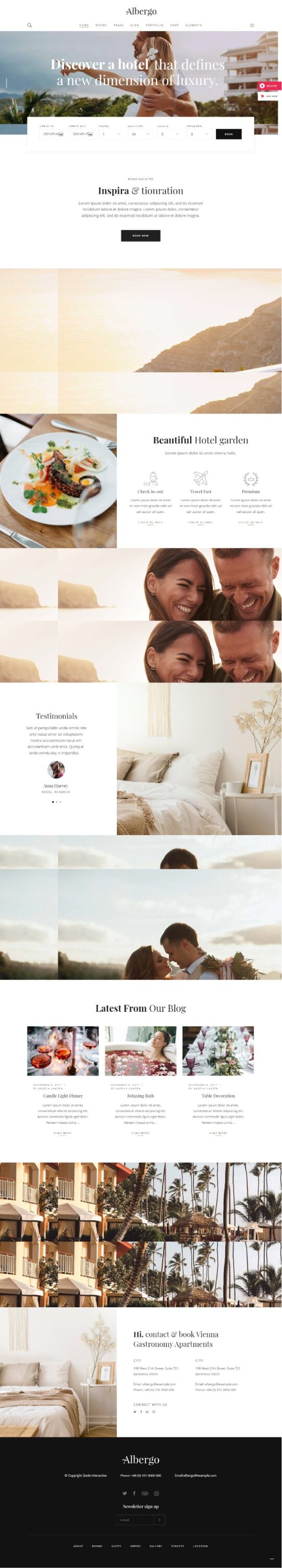 Mẫu Website Khách Sạn -Hotels Albergo