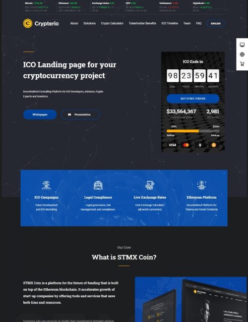 Website Landingpage Tài Chính -Crypterio