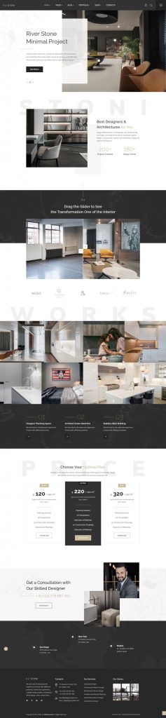 Mẫu website dịch vụ nội thất – Stoni