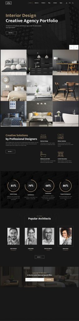 Mẫu website dịch vụ thiết kế nội thất – Ollis 2