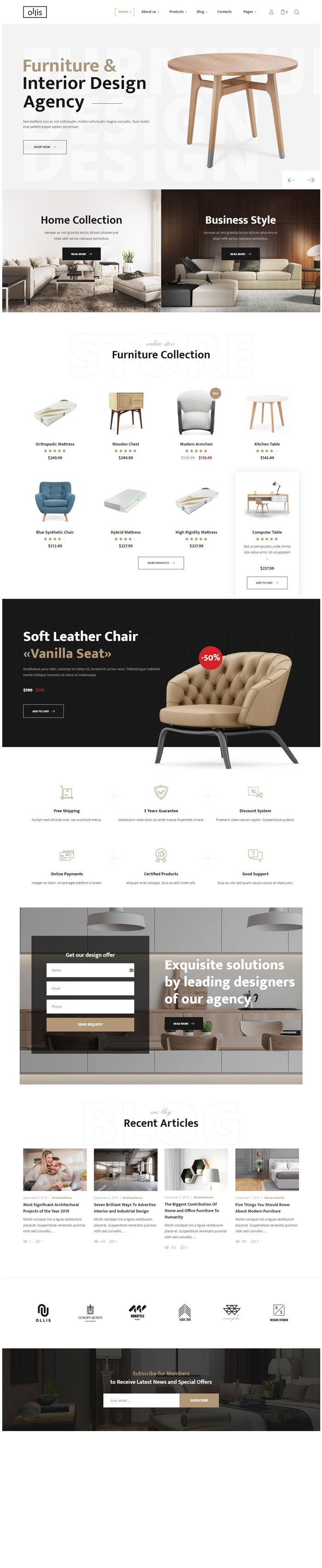 Mẫu website dịch vụ thiết kế nội thất - Ollis 4