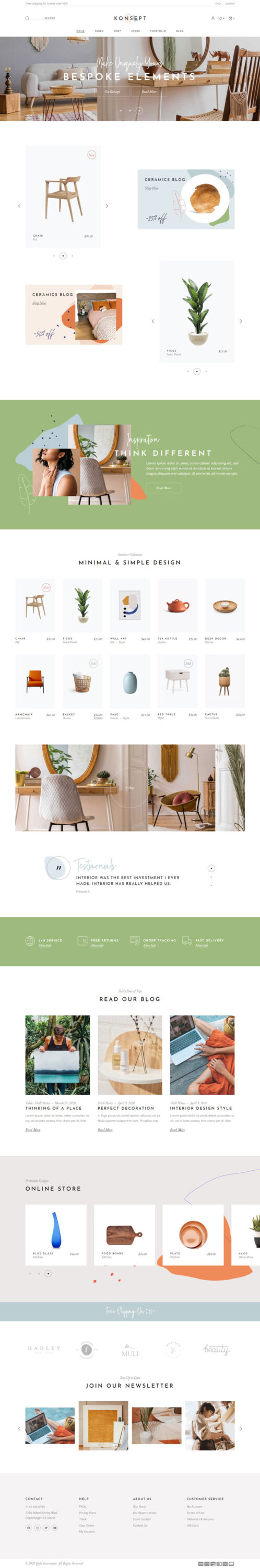 Mẫu website bán hàng nội thất – Konsept