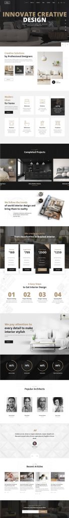Mẫu website dịch vụ nội thất – Ollis