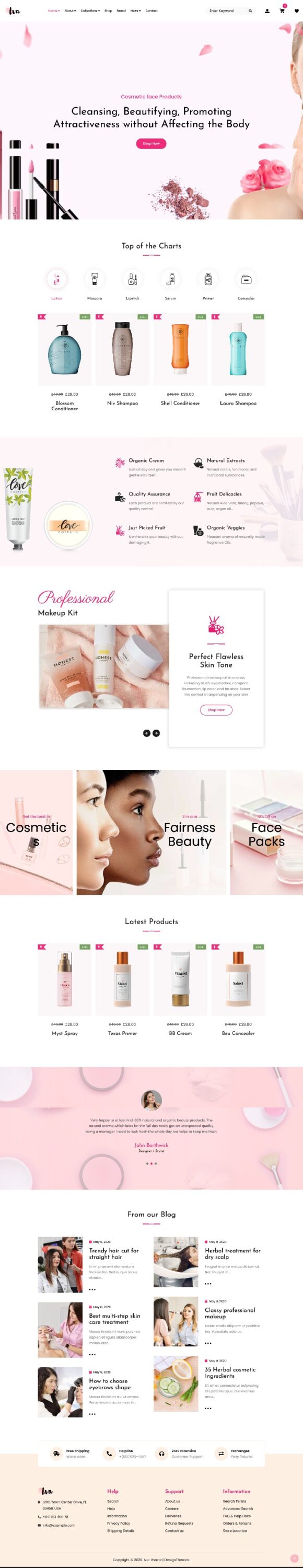 Mẫu Website Bán Hàng Mỹ Phẩm Iva