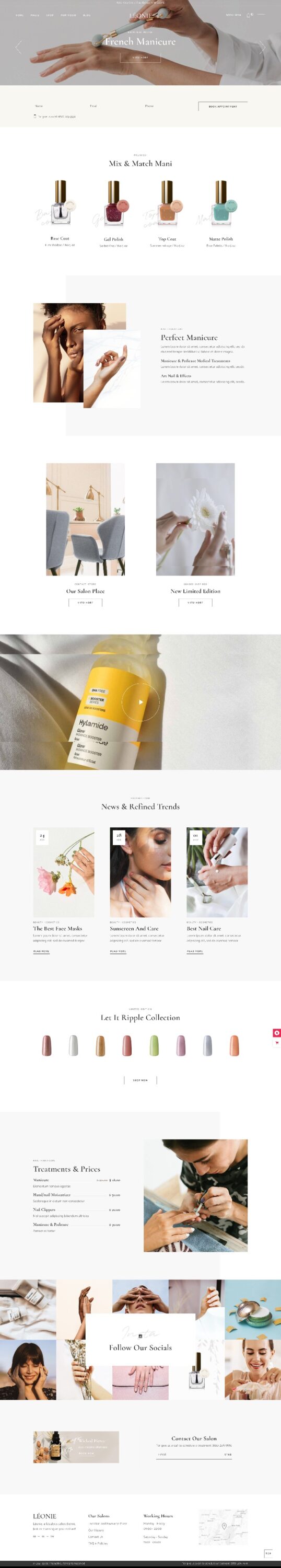 Mẫu Website Bán Hàng Mỹ Phẩm Leonie