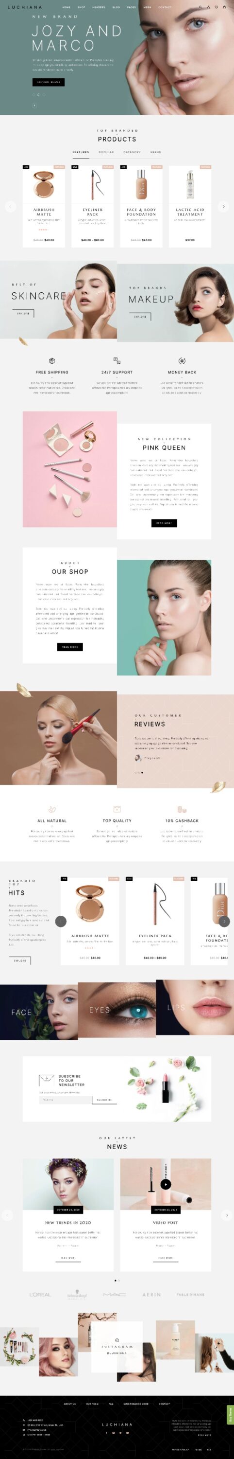 Mẫu Website Bán Hàng Mỹ Phẩm Luchiana