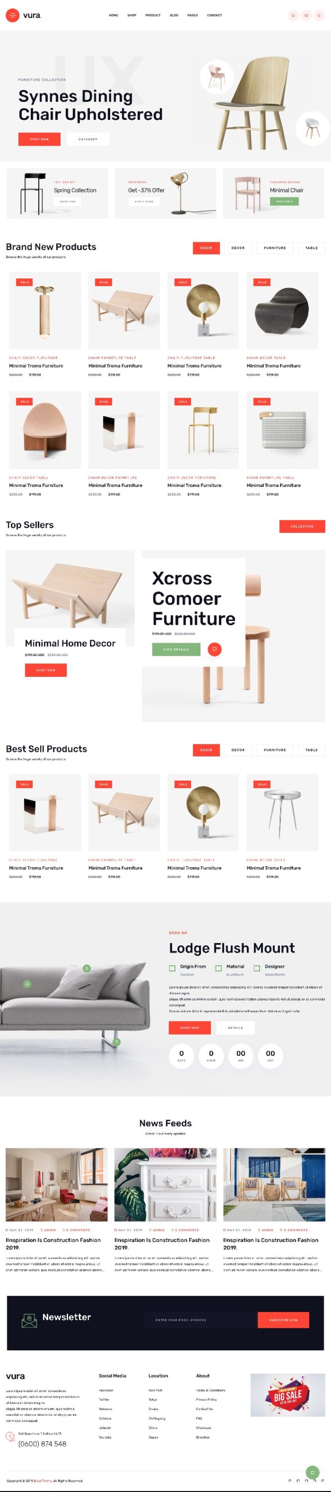 Mẫu Website Bán Hàng Phụ Kiện Trang Trí Nội Thất Vura