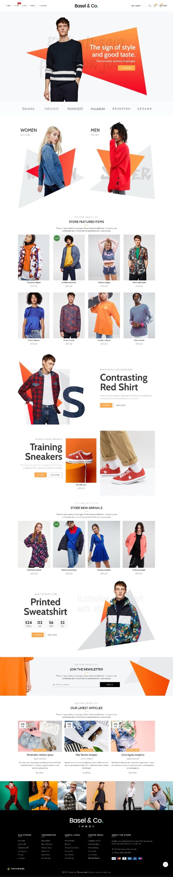 Mẫu Website Bán Hàng Thời Trang Basel