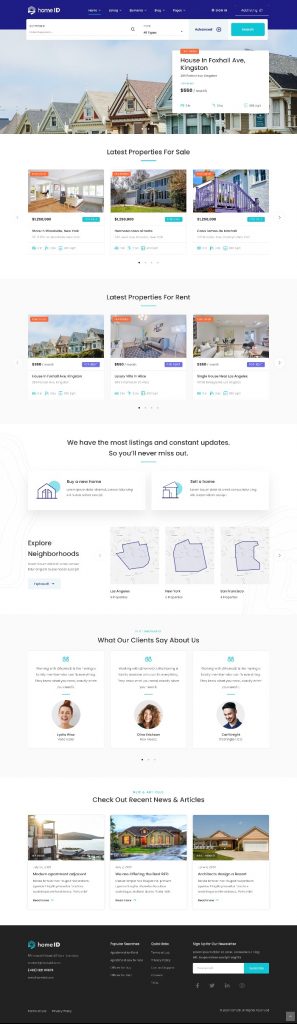Mẫu Website Bất Động Sản Homeid Home 4