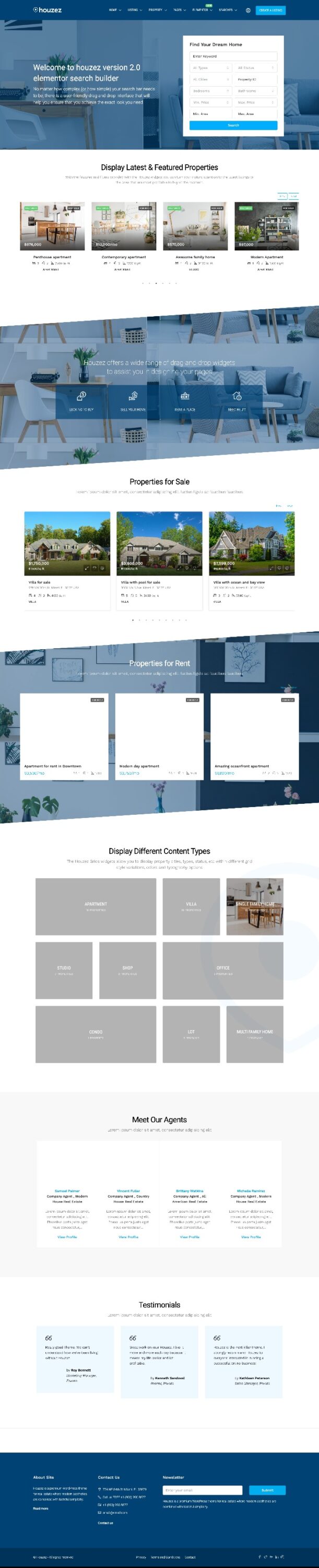 Mẫu Website Bất Động Sản Houzez Home 2