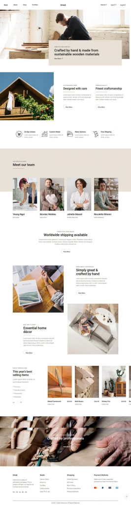 Mẫu website dịch vụ nội thất – Umea
