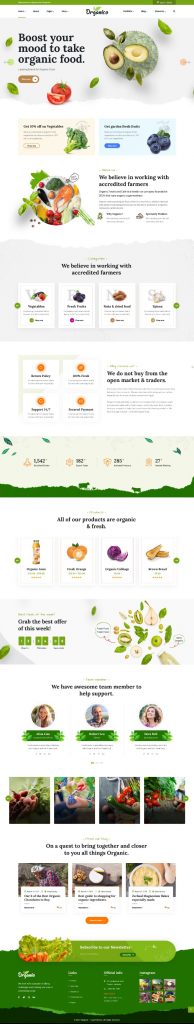 Mẫu website Website Bán Hàng Thực Phẩm Nông Nghiệp Organico Home 1