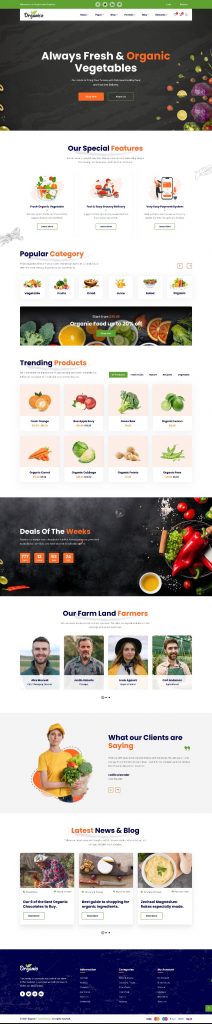 Website Bán Hàng Thực Phẩm Nông Nghiệp Organico Home 2