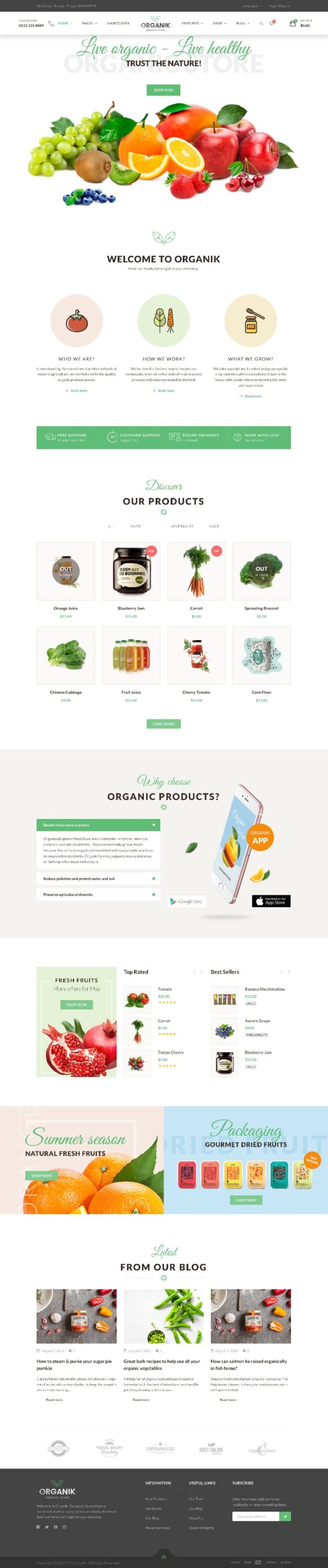 Website Bán Hàng Thực Phẩm Nông Nghiệp Organik Shop