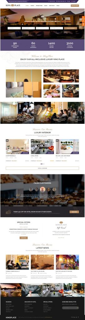 Mẫu Website Khách Sạn -Hotels KingPlace