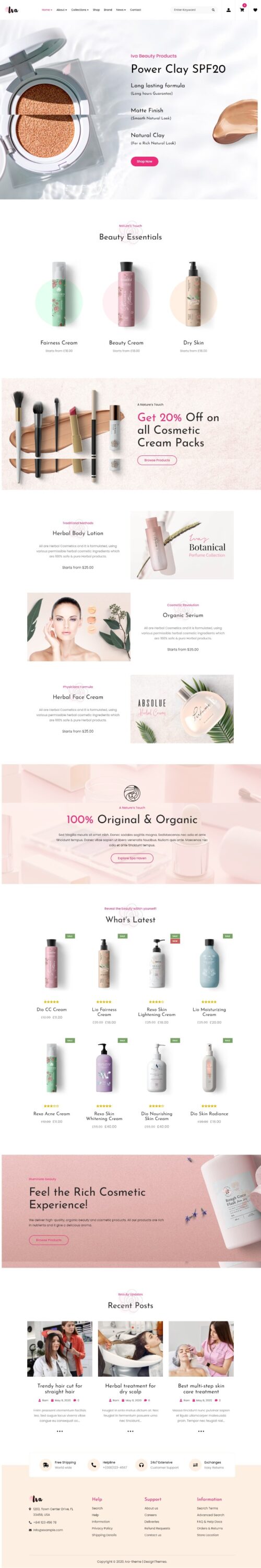 Mẫu Website Bán Hàng Mỹ Phẩm – Iva