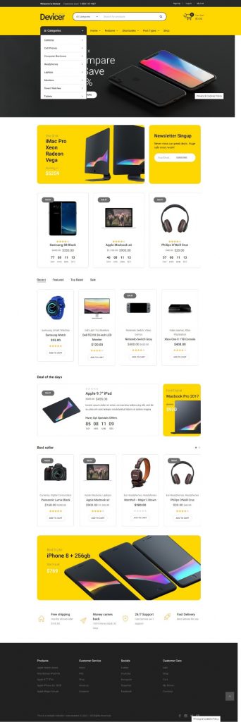 Mẫu Website Bán Hàng Công Nghệ – Devicer Home 3