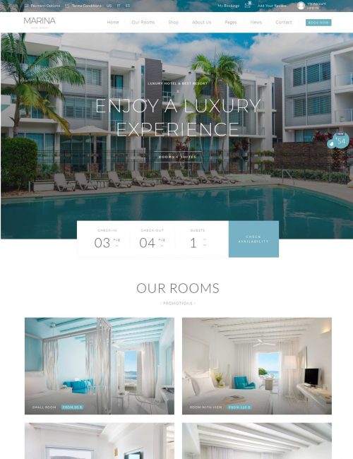 Mẫu Website Khách Sạn -Hotels Marina