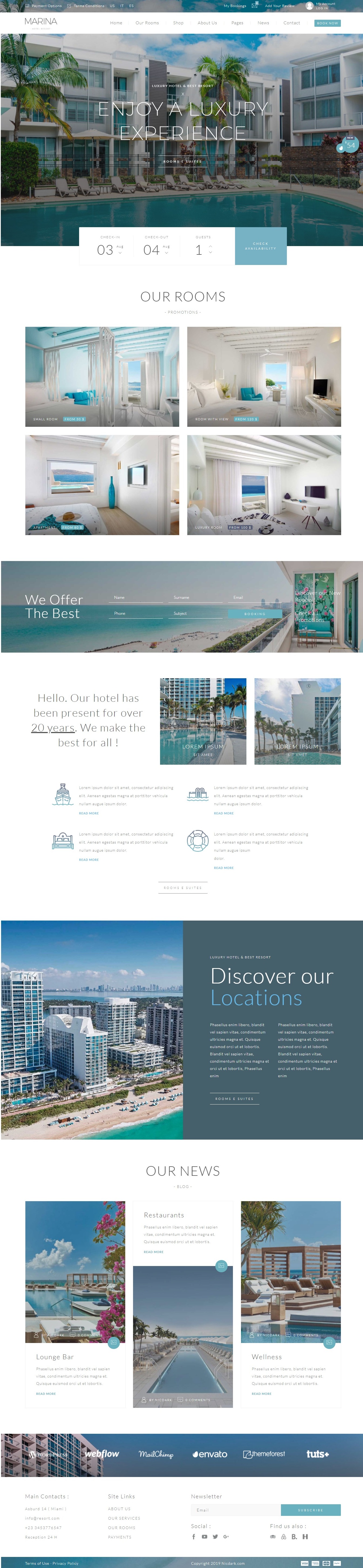 Mẫu Website Khách Sạn -Hotels Marina
