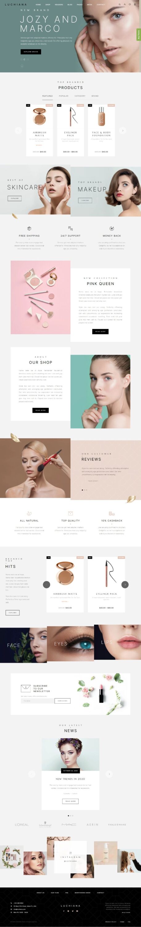Mẫu Website Bán Hàng Mỹ Phẩm – Luchiana