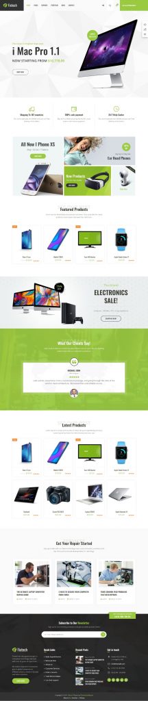 Mẫu Website Bán Hàng Công Nghệ – Fixtech