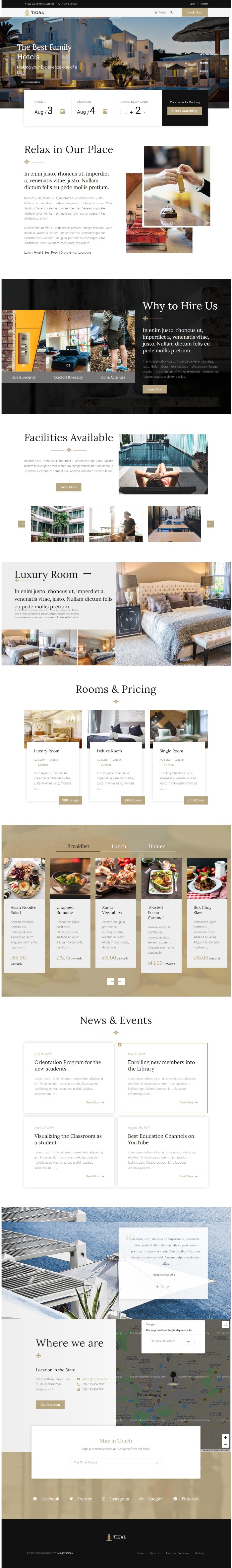 Mẫu Website Khách Sạn -Hotels Tejal