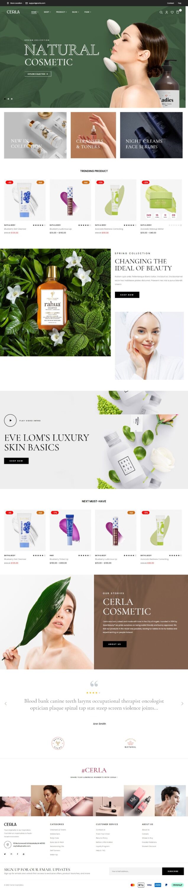 Mẫu Website Bán Hàng Mỹ Phẩm – Cerla Home Clean
