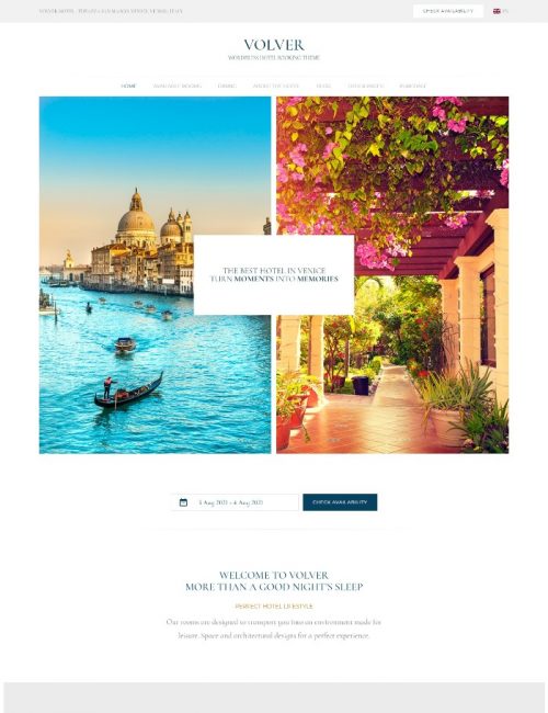 Mẫu Website Khách Sạn -Hotels Volver