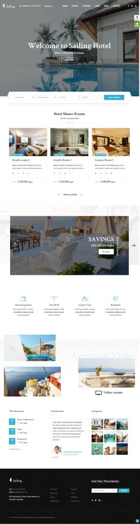 Mẫu Website Khách Sạn -Hotels Sailing