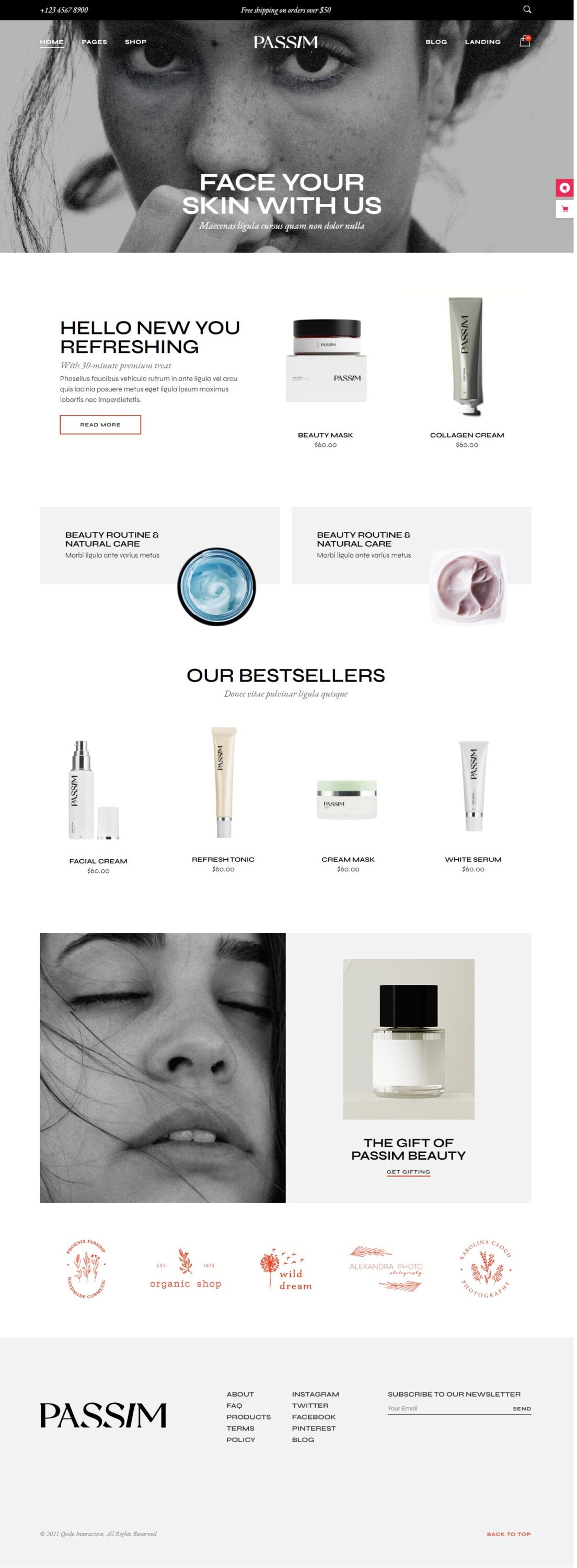 Mẫu Website Bán Hàng Mỹ Phẩm – Passim Home 2