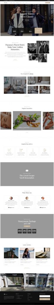 Mẫu Website Khách Sạn -Hotels Luxe
