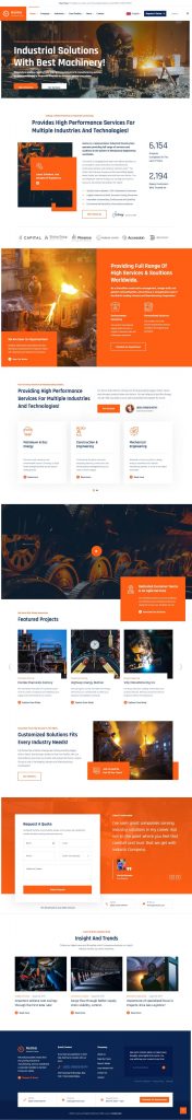 Mẫu Website Giới Thiệu Công Ty Công Nghiệp – Axima