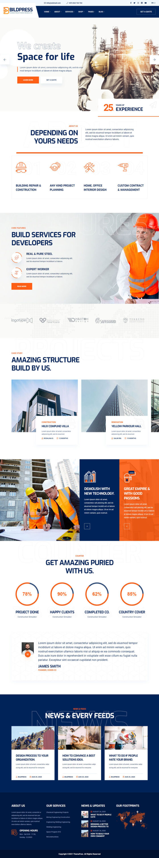 Mẫu Website Thiết Kế Xây Dựng – Bildpress