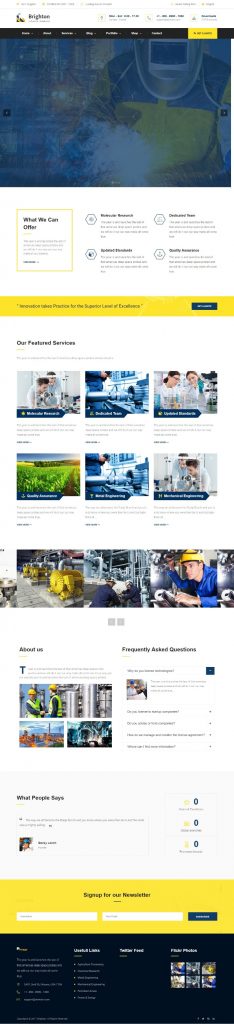 Mẫu Website Giới Thiệu Công Ty Công Nghiệp – Brighton