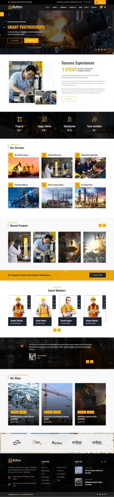 Mẫu Website Giới Thiệu Công Ty Công Nghiệp – Buliten
