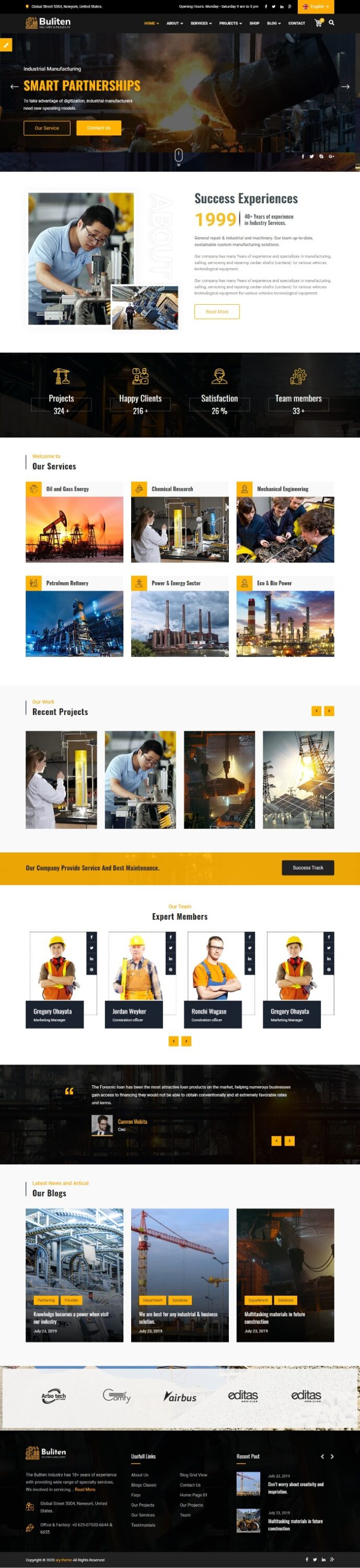 Mẫu Website Giới Thiệu Công Ty Công Nghiệp – Buliten