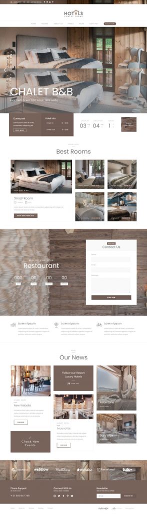 Mẫu website dịch vụ khách sạn – Hotel Chalet