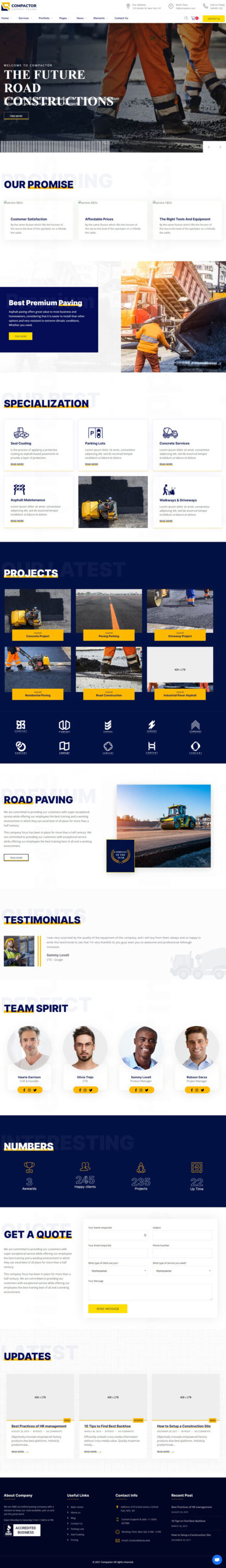 Mẫu Website Thiết Kế Xây Dựng Cầu Đường – Compactor
