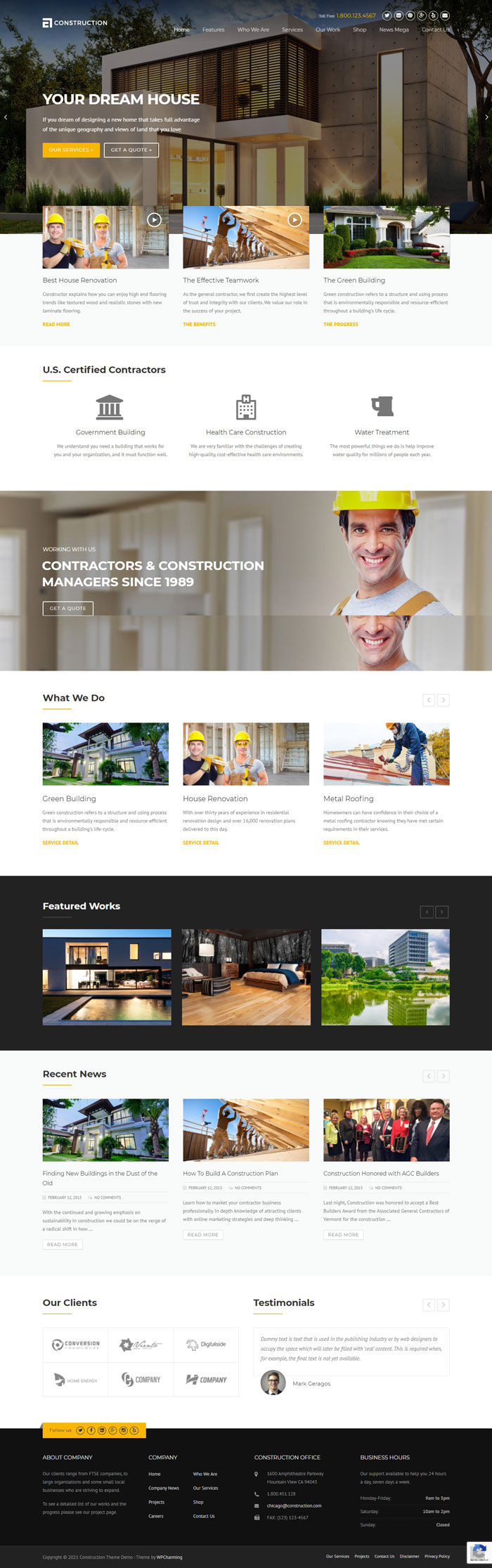 Mẫu Website Thiết Kế Xây Dựng - Construction