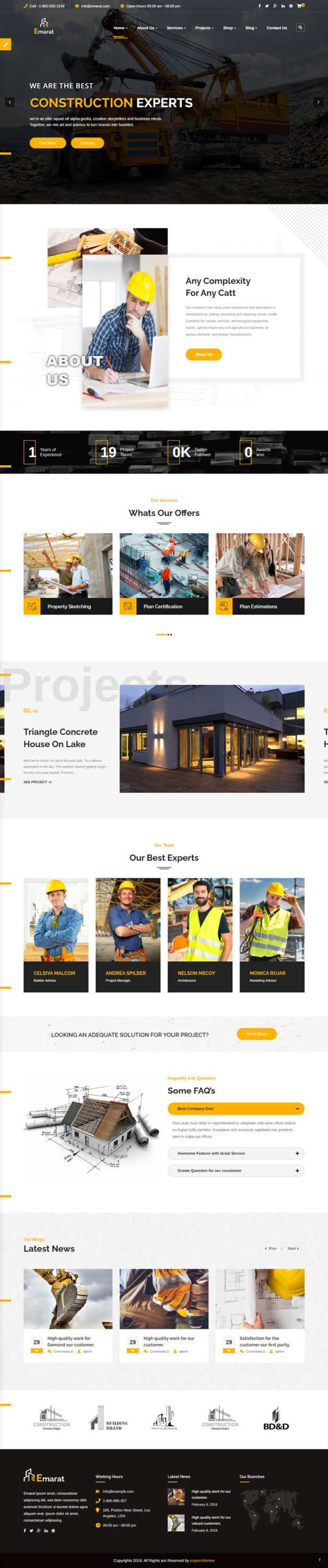 Mẫu Website Thiết Kế Xây Dựng – Emarat