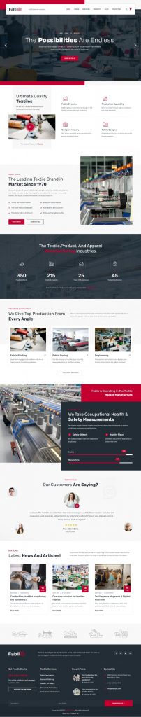 Mẫu Website Giới Thiệu Công Ty Công Nghiệp – Fablio