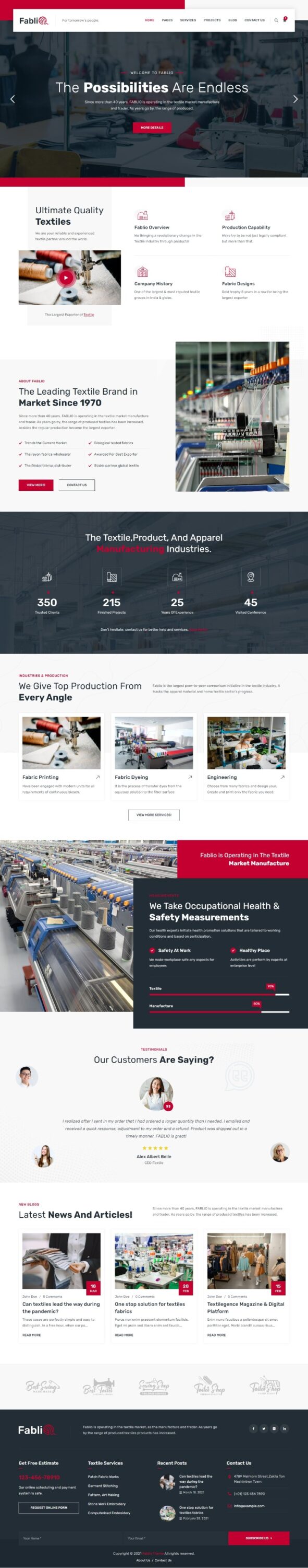 Mẫu Website Giới Thiệu Công Ty Công Nghiệp – Fablio