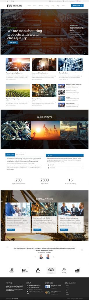 Mẫu Website Giới Thiệu Công Ty Công Nghiệp – Manufacturing