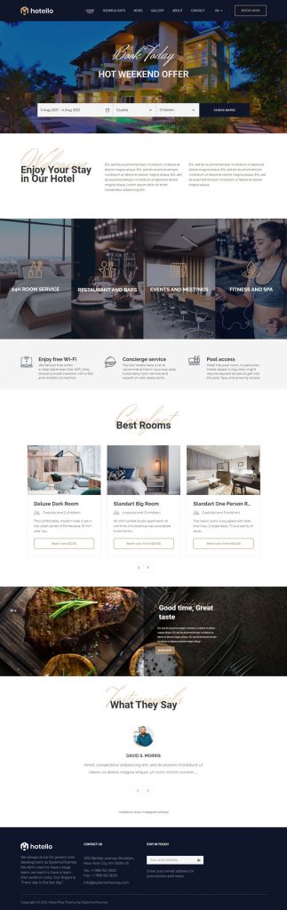 Mẫu website dịch vụ khách sạn – Hotello Frankfurt