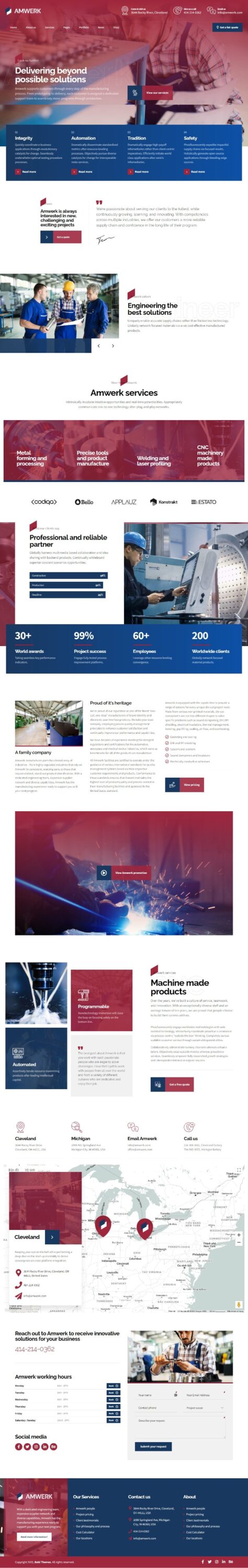 Mẫu Website Giới Thiệu Công Ty Công Nghiệp – Amwerk 2