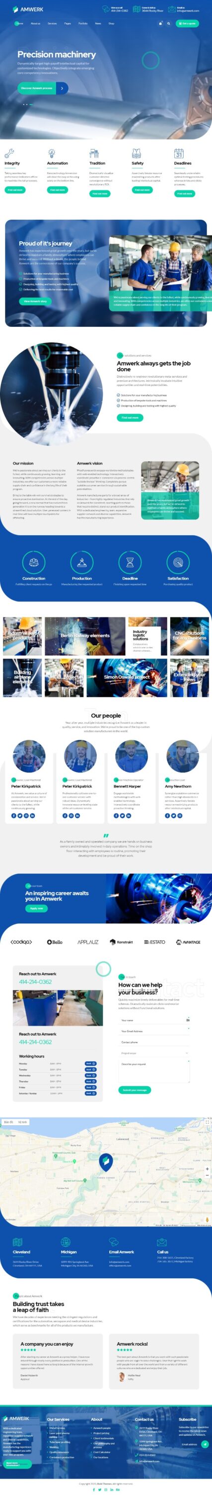 Mẫu Website Giới Thiệu Công Ty Công Nghiệp – Amwerk 3