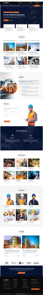 Mẫu Website Giới Thiệu Công Ty Công Nghiệp – Dustrial