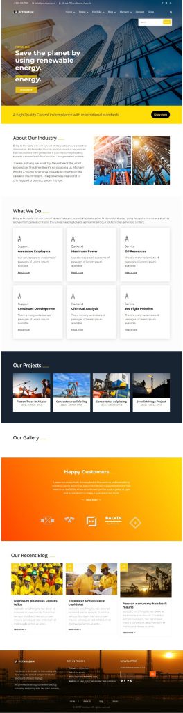 Mẫu Website Giới Thiệu Công Ty Công Nghiệp – Petroleum